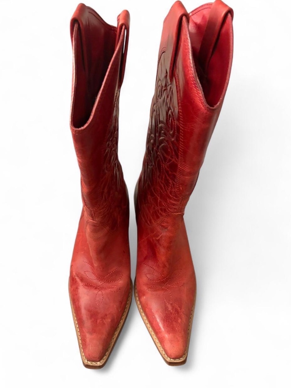 Penny Loves Kenny Red Leather Cowboy Boots